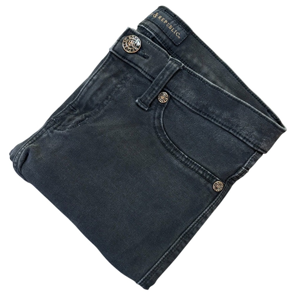 ROCK &‎ REPUBLIC Kashmere Skinny Jeans Womens 10M Black Stretch Studded